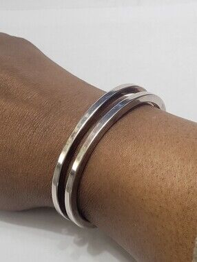 STERLING UNISEX CUFF BRACELET OPEN BANGLE 925